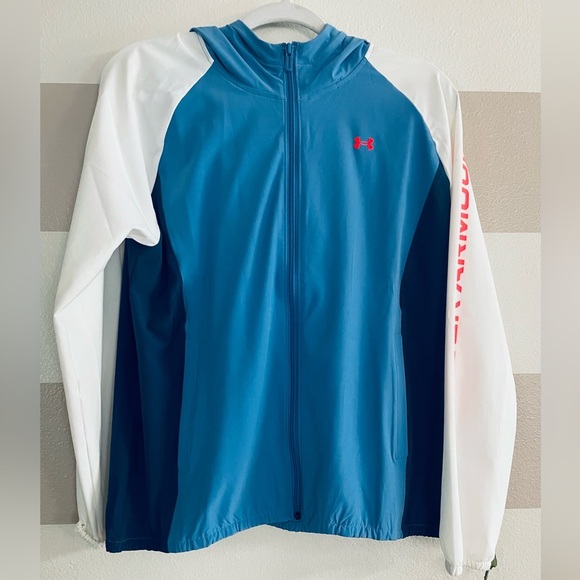 Under Armour Blue and White Windbreaker Jacket - Picture 1 of 10